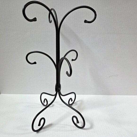 Longaberger Wrought Iron Mug Rack Stand Tree Holds 6 Coffee Cups Mugs - Picture 2 of 7